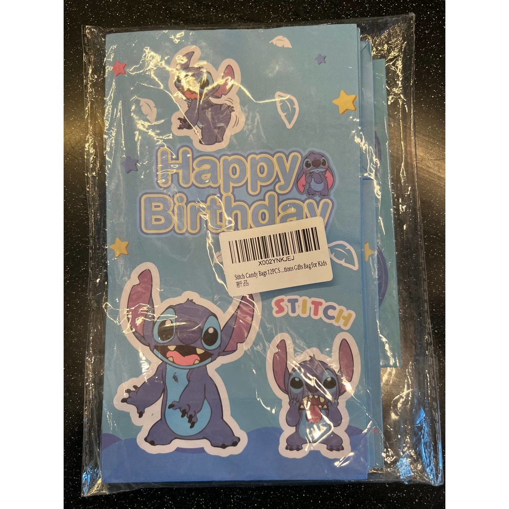 12pc Lilo and Stitch Party Gift Bags With Stickers New!